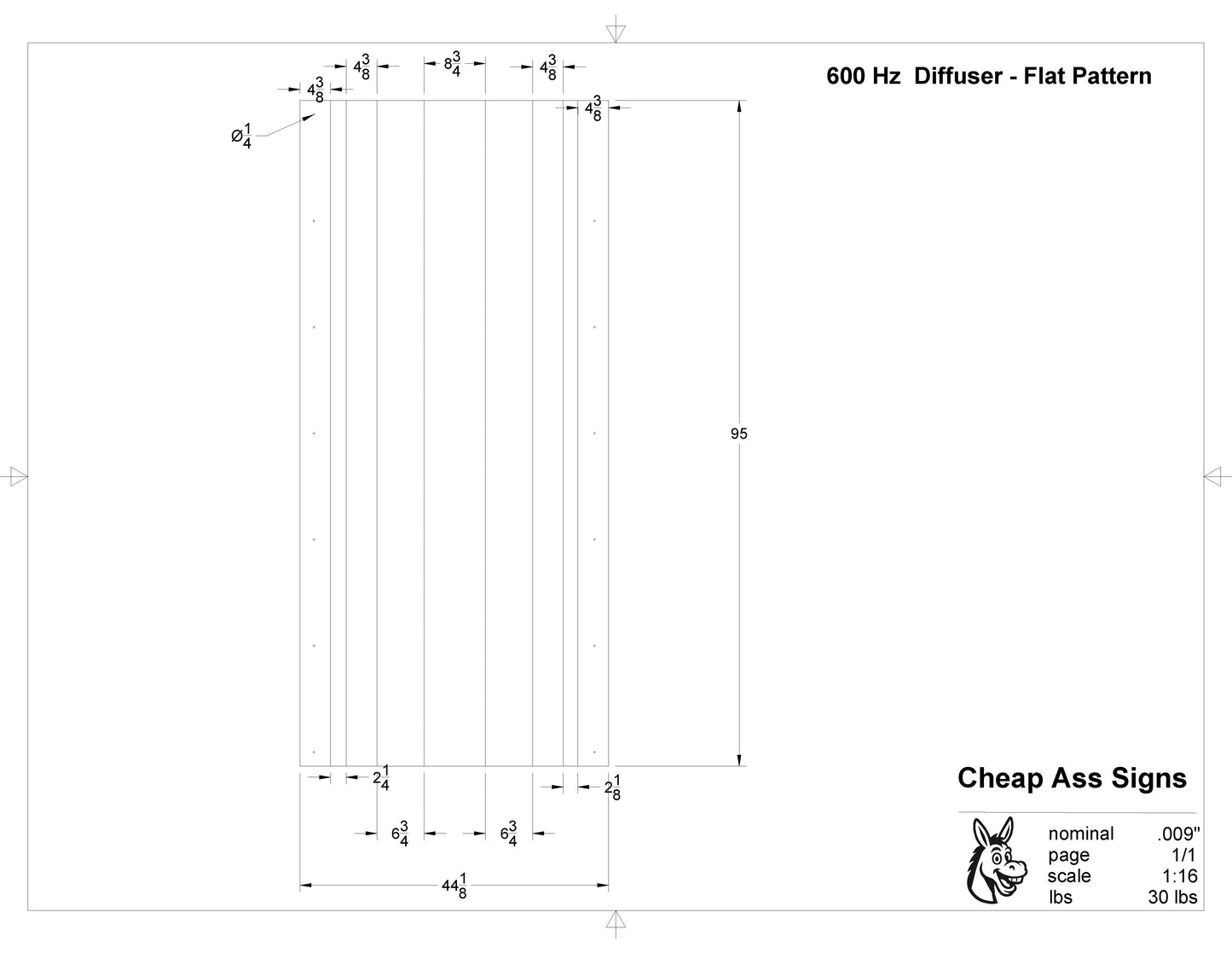 600 Hz Qadractic Diffuser